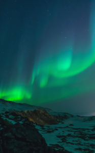 Northern Lights in blues and greens